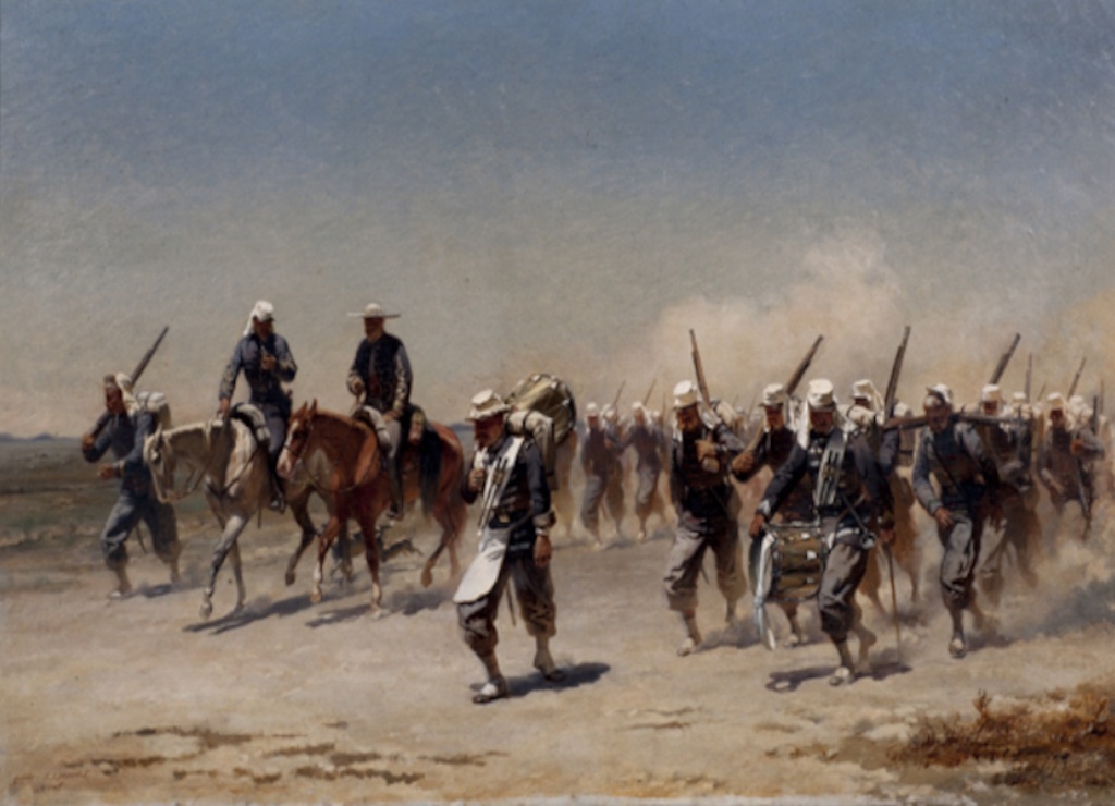 Belgier auf dem Marsch